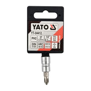 Yato PH2, 1/4 Inch Sq. Drive Phillips Bit Sockets, YT-04412
