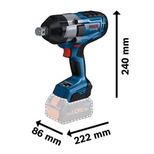 Bosch 3/4 Inch Sq. / 18V Brushless Professional Cordless Impact Wrench (Without Battery & Charger), GDS 18V-1050 H (Solo)