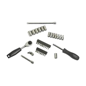 Stanley 35 Pcs 1/4 Inch Sq. Drive 6 PT Socket and Bit Mechanic Tool Kit, 1-89-033