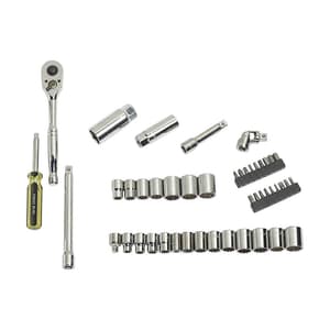 Stanley 46 Pcs 1/4 & 3/8 inch Sq. Drive Socket & Bit Set, 89-516