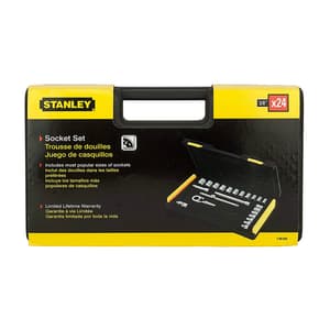 Stanley 24 Pcs 3/8 Inch Sq. Drive 6 Pt Metric Socket Set, 1-89-035