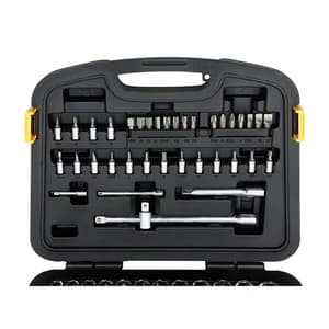 Stanley 86 Pcs 1/4 Inch & 1/2 Inch Sq. Drive 6 PT Metric Socket Set, 94-190