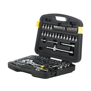 Stanley 86 Pcs 1/4 Inch & 1/2 Inch Sq. Drive 6 PT Metric Socket Set, 94-190