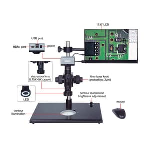 Insize 17.6X - 120X 4K Digital Measuring Microscope with Display, 5310-DL401