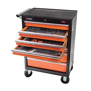Groz 154 Pcs Universal Tool Kit With 7 Drawer Portable Workstation, MTB/7/154/AU