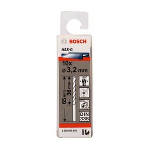 Bosch 3.20 x 65 mm HSS Metal Drill Bits (Pack of 10 Pcs), 2 608 595 056