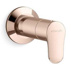 Kohler July In-Line Stop Valve Trim In Brushed Rose Gold Finish (Both G13 mm & G19 mm), K-16087IN-4-BRD