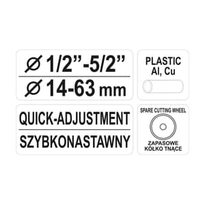 Yato 14-63 mm Speed Pipe Cutter, YT-2234
