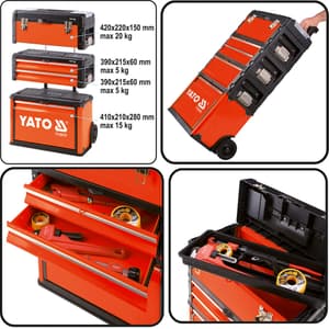 Yato 520 x 320 x 720 mm Trolley Tool Box Madeup of 3 Parts, YT-09101