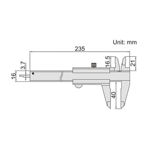 Insize 150 mm / 6 inch Left Hand Vernier Caliper, 1239-1502