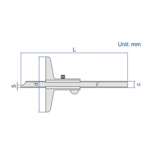 Insize 500 mm / 20 inch Vernier Depth Gauge (Standard Type), 1240-5001