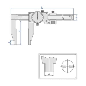 Insize 600 mm / 24 inch Shockproof Dial Caliper, 1316-600
