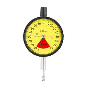 Mitutoyo 0 - 1.6 mm Lightweight Dial Indicator with Flat Back, 2973AB