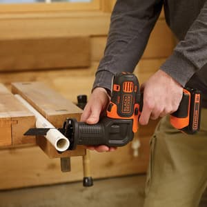 Black+Decker 18V / 10mm Li-ion Cordless Multi-Evo Multitool Starter Kit With Drill Machine Driver Head, MT218K-GB