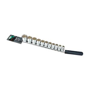Toptul 11 Pcs 1/2 Inch Sq. Drive 12PT Socket Rail Set - SAE, GBAQ1102