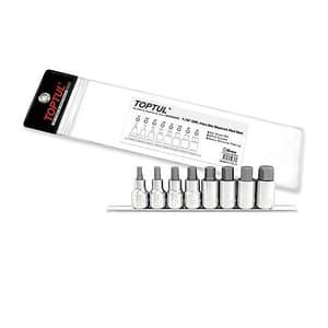 Toptul 8 Pcs 1/2 Inch Sq. Drive Hex Bit Socket Rail Set (SAE), GBAG0801