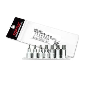 Toptul 7 PCS 1/2 Inch Sq. Drive Spline Bit Socket Rail Set, GAAG0703