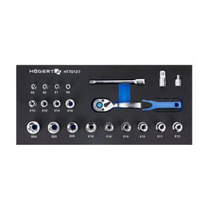Hogert 21 Pcs Sockets Set With Ratchet Handle, HT7G127