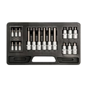 Yato 18 Pcs 1/2 &1/4 Inch Sq. Drive Torx Socket Bit Set, YT-7751