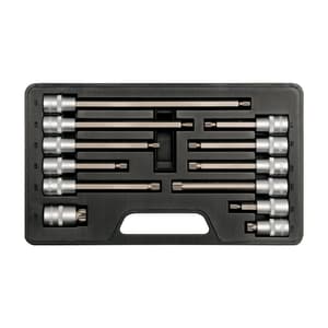 Yato 12 Pcs 1/2 (12.7 mm) Inch Sq. Drive Hex Spline Socket Bit Set, YT-7753