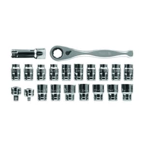 Yato 21 Pcs 1/2 & 1/4 Inch Sq. Drive Go Through Socket Set, YT-3865
