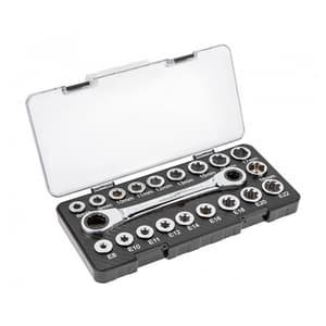 Hogert 20 Pcs Sockets Set With Ratchet Ring Spanner, HT1R492