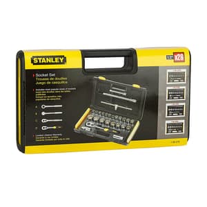 Stanley 25 Pcs 1/2 Inch Sq. Drive 12 PT Socket Set, 86-478