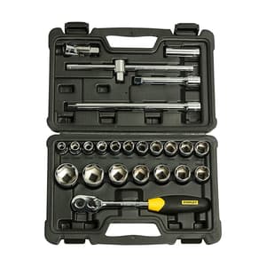 Stanley 24 Pcs 1/2 Inch Sq. Drive 6 PT Socket Set, STMT72795-8