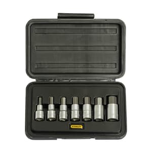 Stanley 7 Pcs 1/2 Inch Sq. Drive Hex Bit Metric Socket Set, 1-89-099