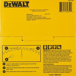 Dewalt  7-1/4 inch / 185 mm TCT Circular Saw Blade For cutting MDF Plywood & Laminated Wood (40 Teeth), DT4062-B1