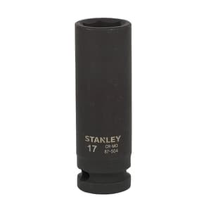 Stanley 17 mm, 1/2 Inch Sq. Drive Impact Deep Socket 6 Point, STMT87504-8B