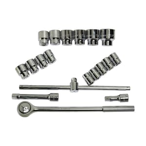 Stanley 19 Pcs 3/4 Inch Sq. Drive 12 PT Metric Socket Set, 89-101