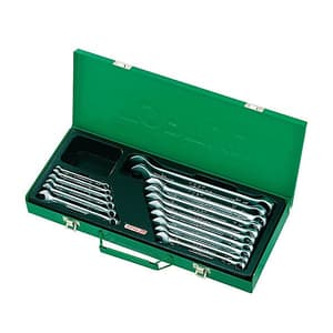 Toptul 16 Pcs, 6 mm - 24 mm 15° Offset Standard Combination Wrench Set, GAAD1602