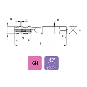 JK M4.50 x 0.75 Metric Coarse Pitch HSS Hand Taps (Set of 3 Pcs), 9110003