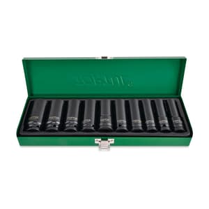 Toptul 10 Pcs 1/2 Inch Sq. Drive 6 Pt Flank Deep Impact Socket Set, GDAD1002