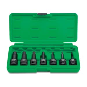 Toptul 7 Pcs 1/2 Inch Sq. Drive Hex Bit Impact Socket Set, GDAI0702
