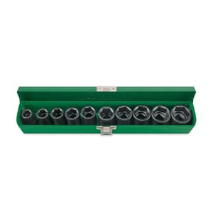 Toptul 10 Pcs 1/2 Inch Sq. Drive 6 Pt Flank Impact Socket Set, GDAD1001