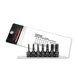 Toptul 7 Pcs 3/8 Inch Sq. Drive Hex Bit Impact Socket Rail Set, GDAG0702