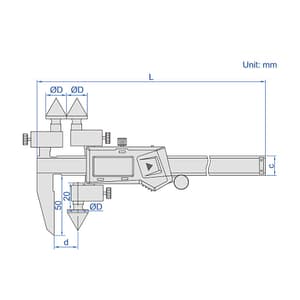 Insize 200 mm / 8 inch Digital Centerline & Edge to Center Caliper, 1521-2001