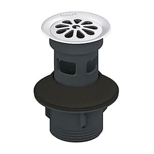 Kohler Grid Drain With Overflow Hole In Polished Chrome Finish, K-45432IN-CP