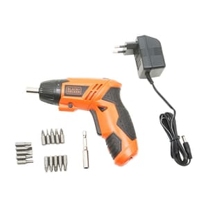 Black+Decker 4.8V Cordless Screwdriver Set With On Board LED Worklight & 15 Accessories, KC4815-IN