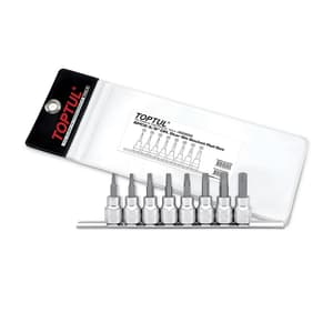 Toptul 8 PCS 3/8 Inch Sq. Drive Star Bit Socket Rail Set, GAAG0804