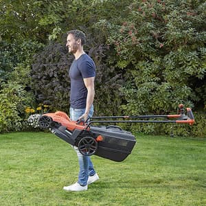 Black+Decker 34cm 1400W Rotary Lawnmower With Ergonomic Handle Design, BEMW461BH-GB