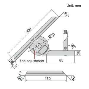 Insize 150 mm & 300 mm Universal Protractor Blade, 2372-360