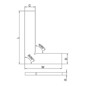 Insize 500 mm / 20 Inch Carbon Steel Machinist Square (Economic Type), 4796-500