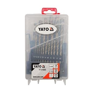 Yato 1 - 13 mm HSS Twist Drill Bits Set (25 Pcs), YT-41605