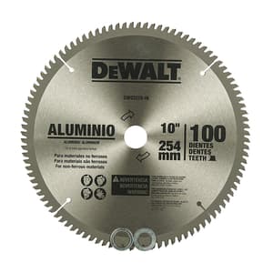 Dewalt 10 inch / 254 mm Circular Saw Blade For Cutting Aluminium (100 Teeth), DW03220-IN