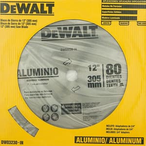 Dewalt 12 inch / 305 mm Circular Saw Blade For Cutting Aluminium (80 Teeth), DW03230-IN