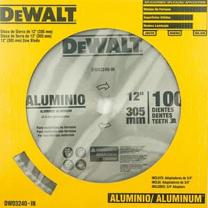 Dewalt 12 inch / 305 mm Circular Saw Blade For Cutting Aluminium (100 Teeth), DW03240-IN