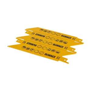 Dewalt 152 mm Bi-Metal Reciprocating Saw Blades-For Fast Cuts In Metal, DT2361-QZ
